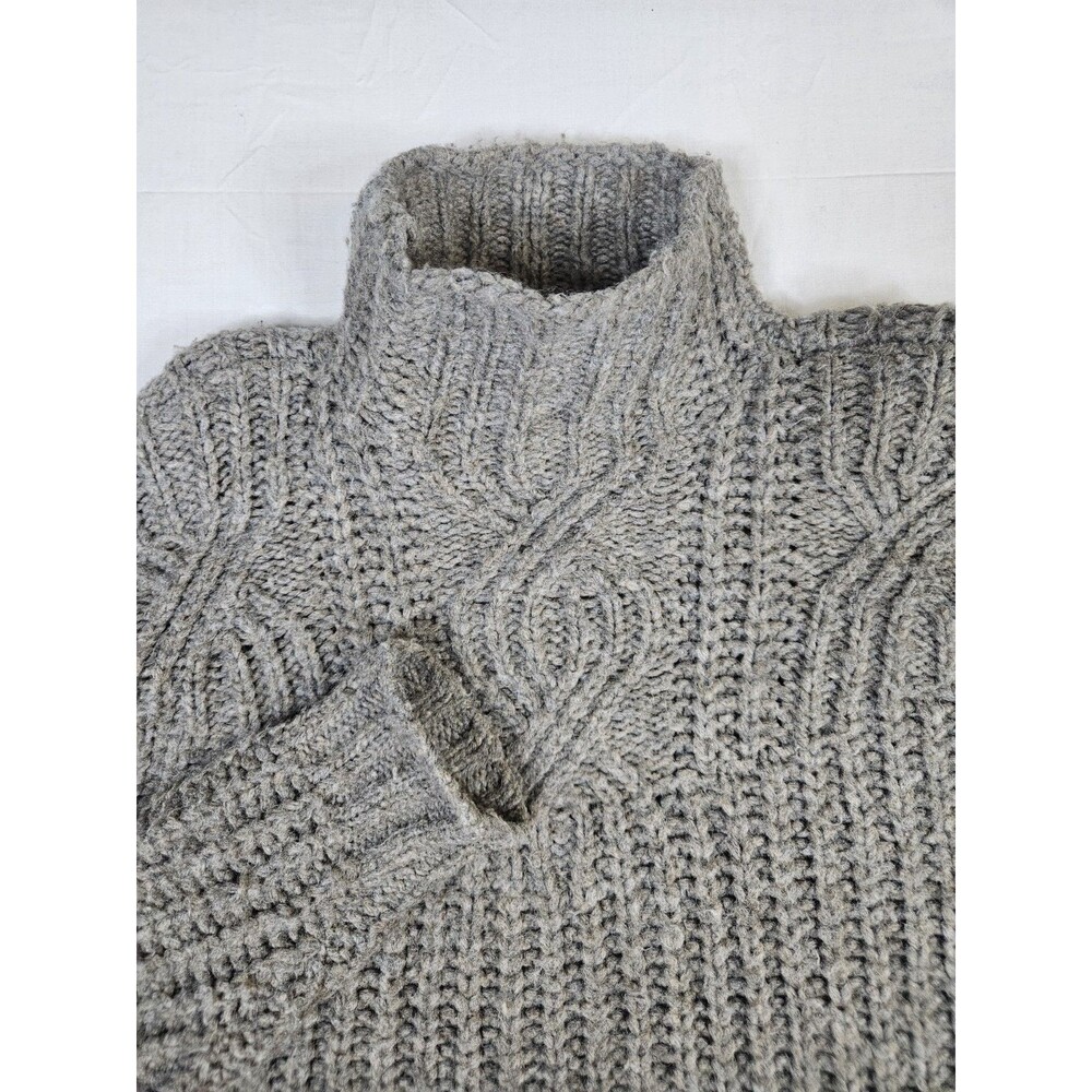 Aerie Turtleneck Sweater Women's Sz Small Gray Oversized Cropped Wool  Fisherman